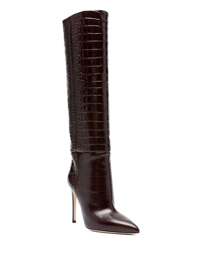 PARIS TEXAS 100MM crocodile-embossed stiletto boots outlook
