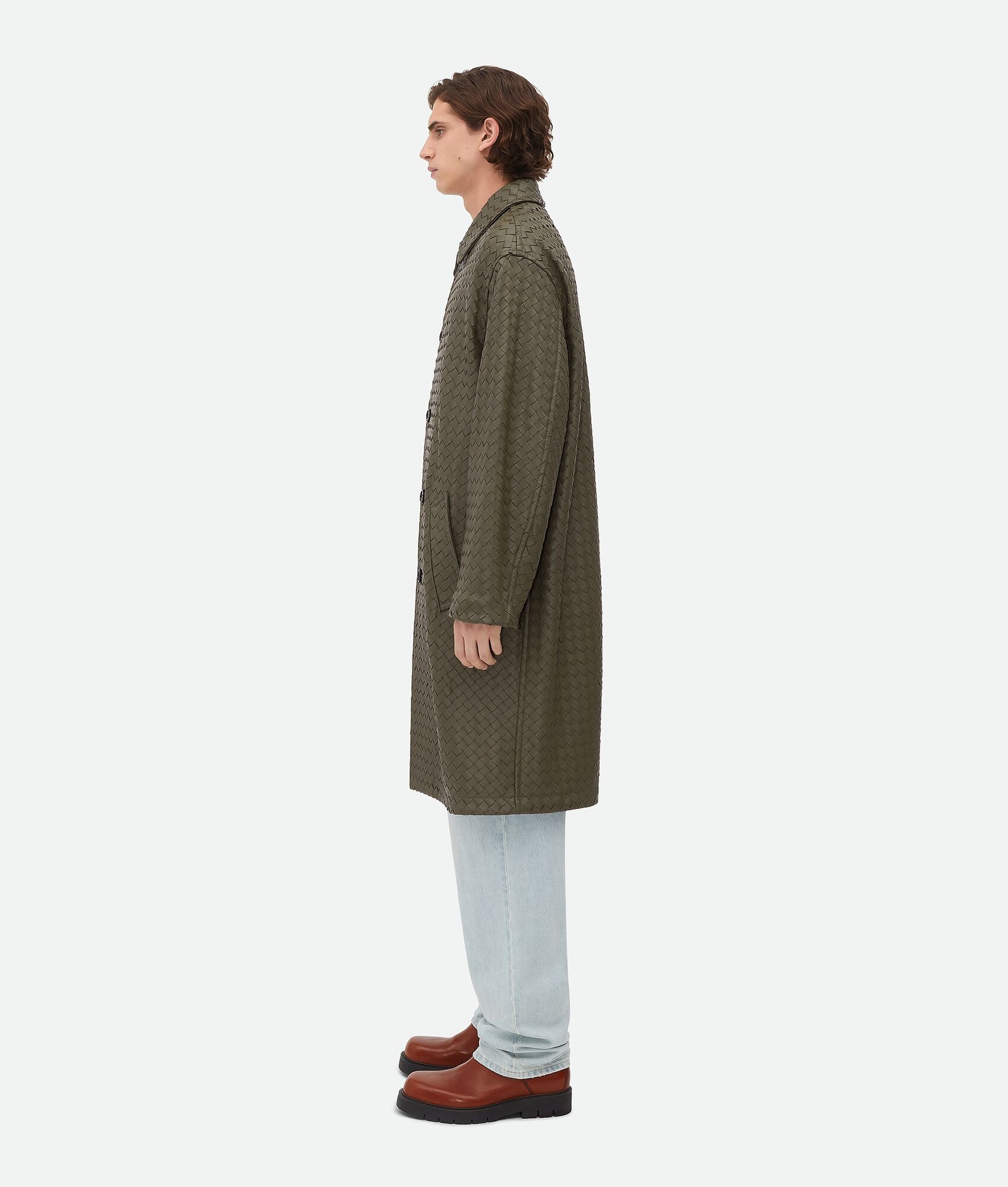 Intrecciato Leather Coat - 2