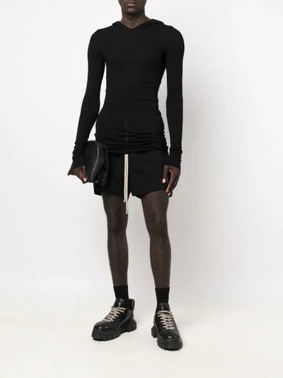 Rick Owens hooded ribbed long-sleeve T-shirt outlook