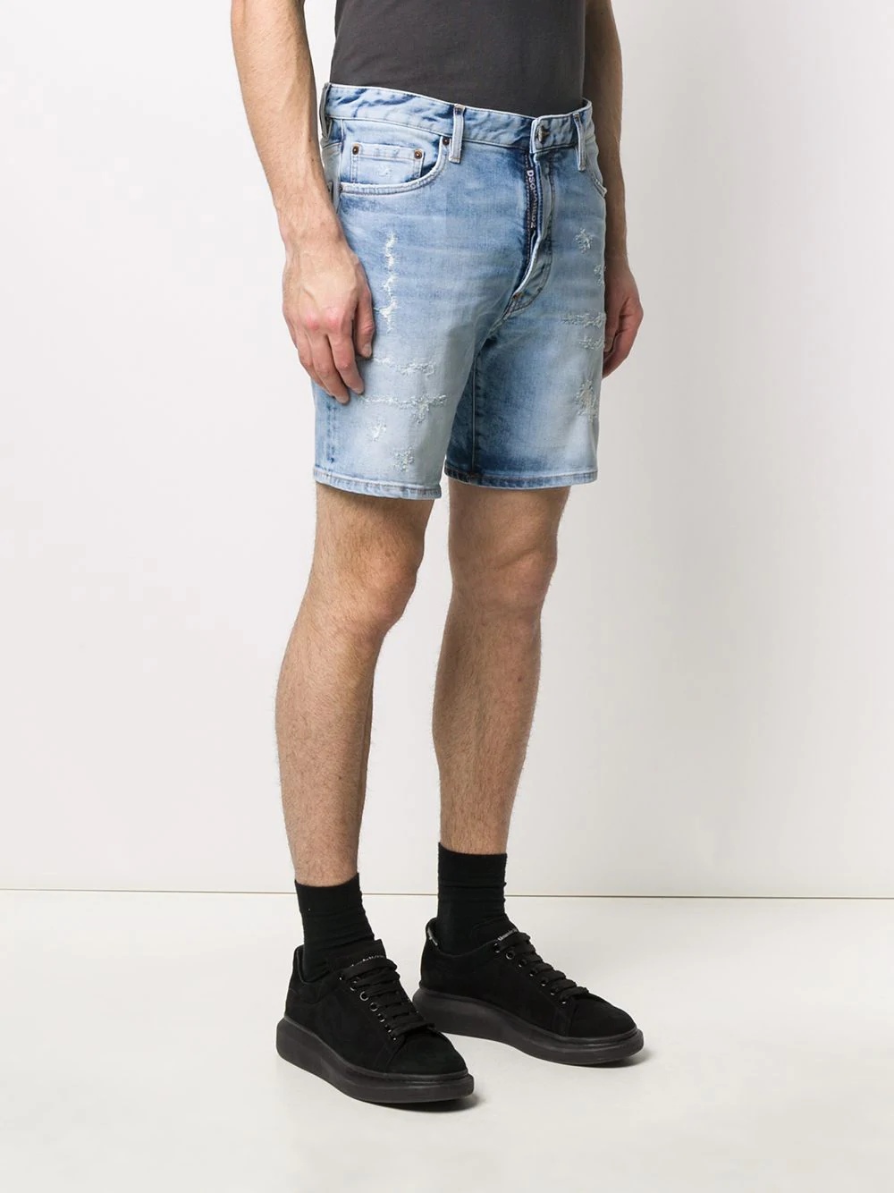 1964 distressed denim shorts - 3