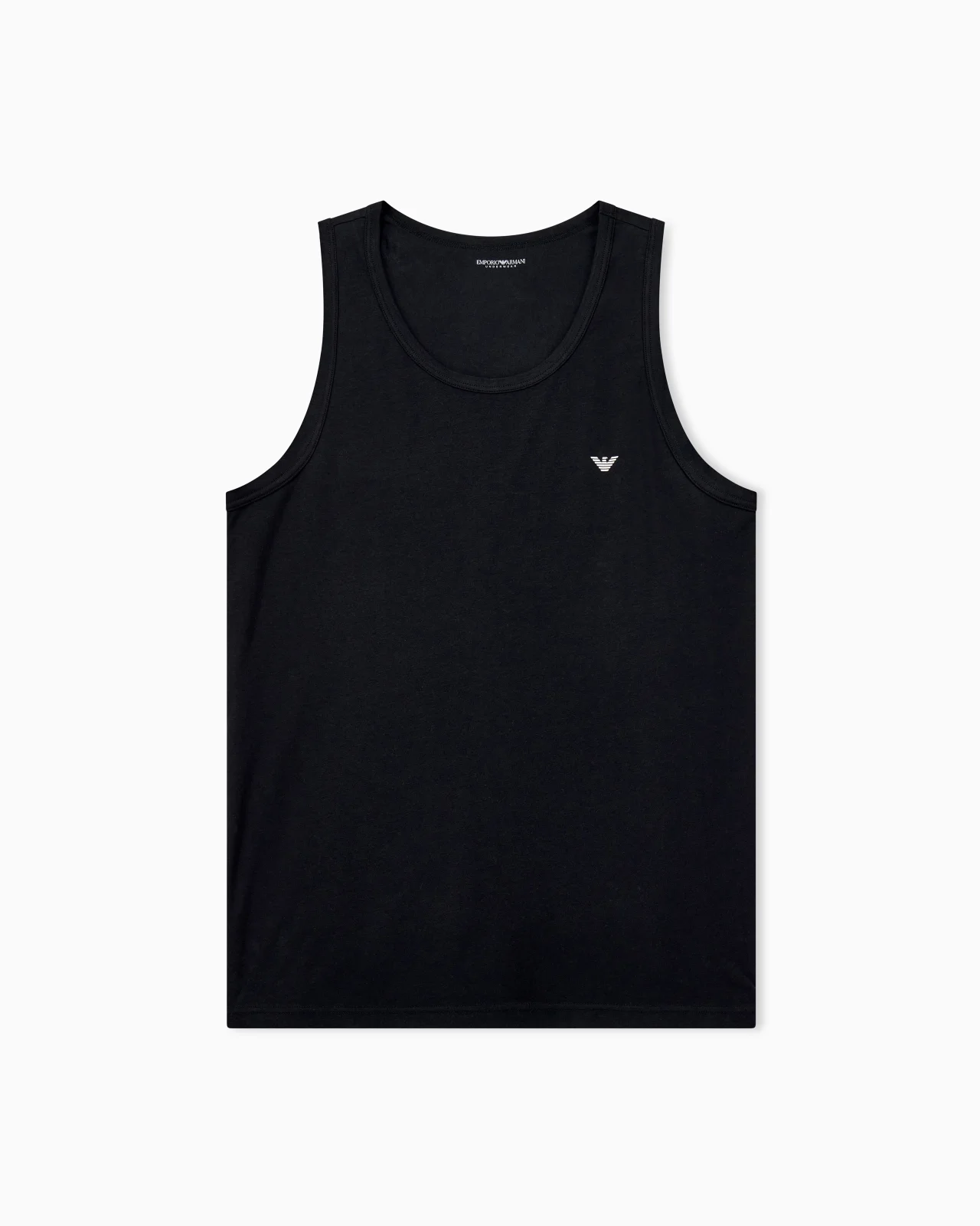 COTTON TANK TOP WITH ROUND NECKLINE AND EMBROIDERED LOGO - 1