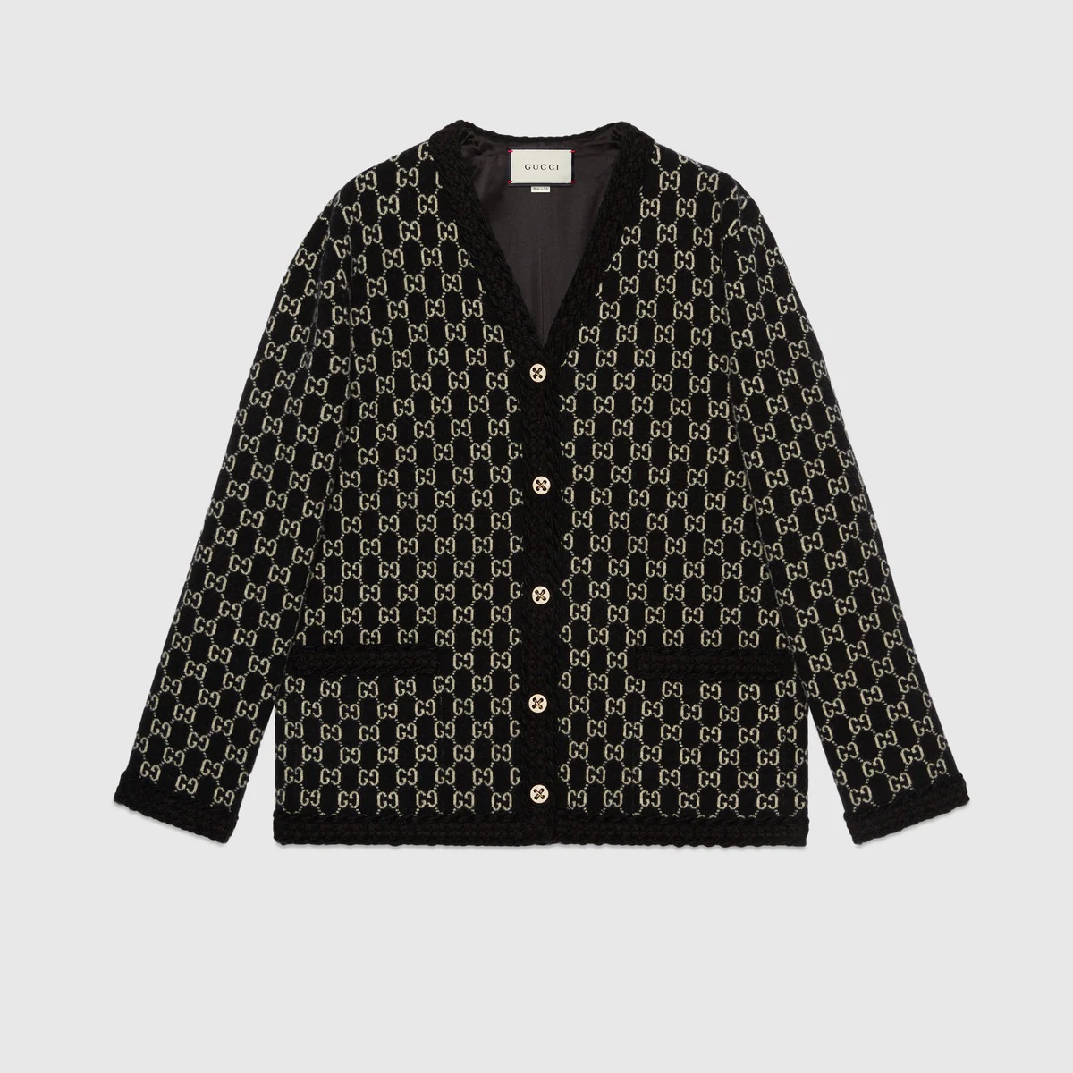 Wool GG jacquard cardigan - 1