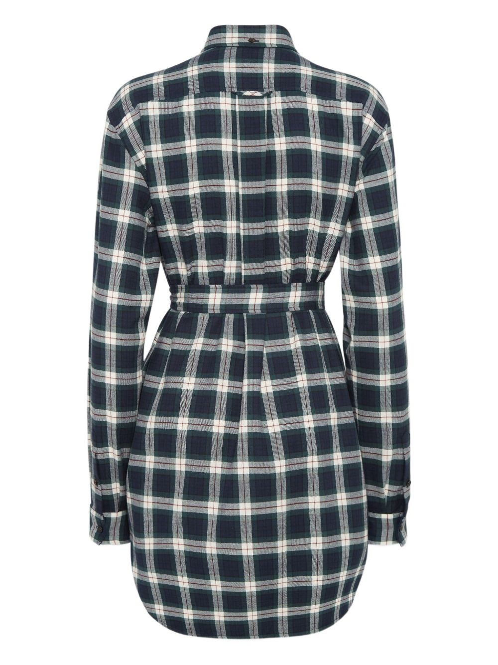 check-print shirt dress - 2