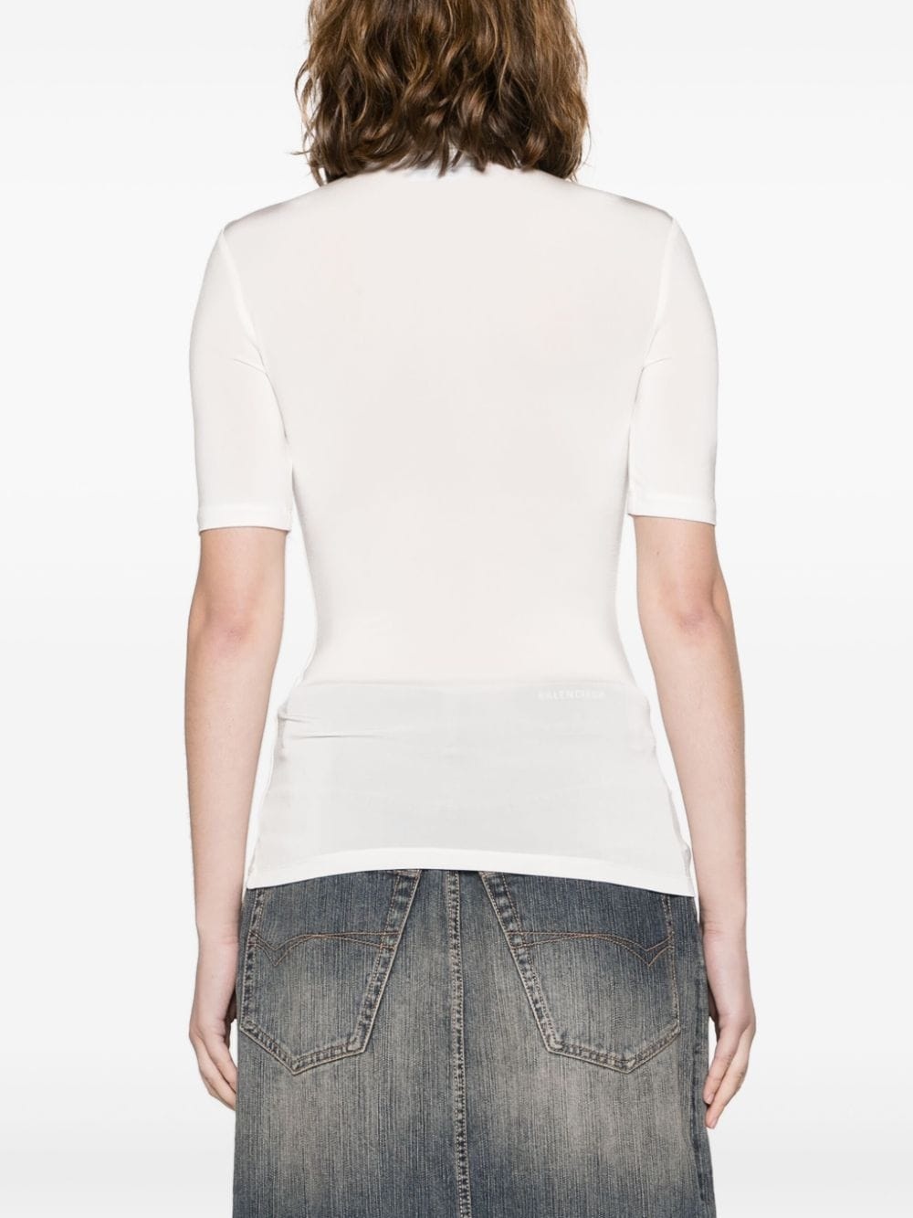 logo-print high-neck T-shirt - 4
