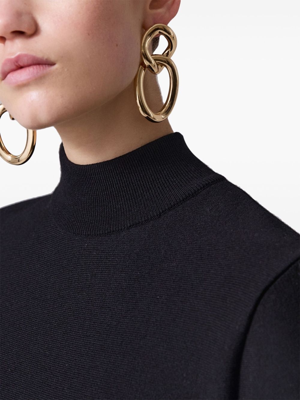 oversize chain link earrings - 3