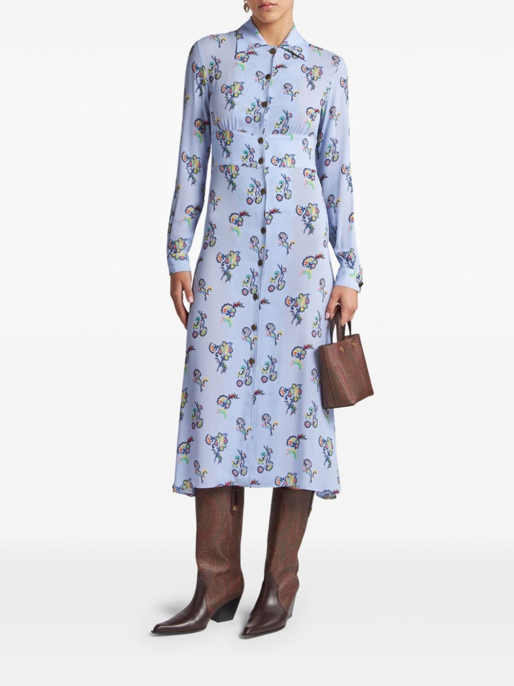 printed shirt dress - 2