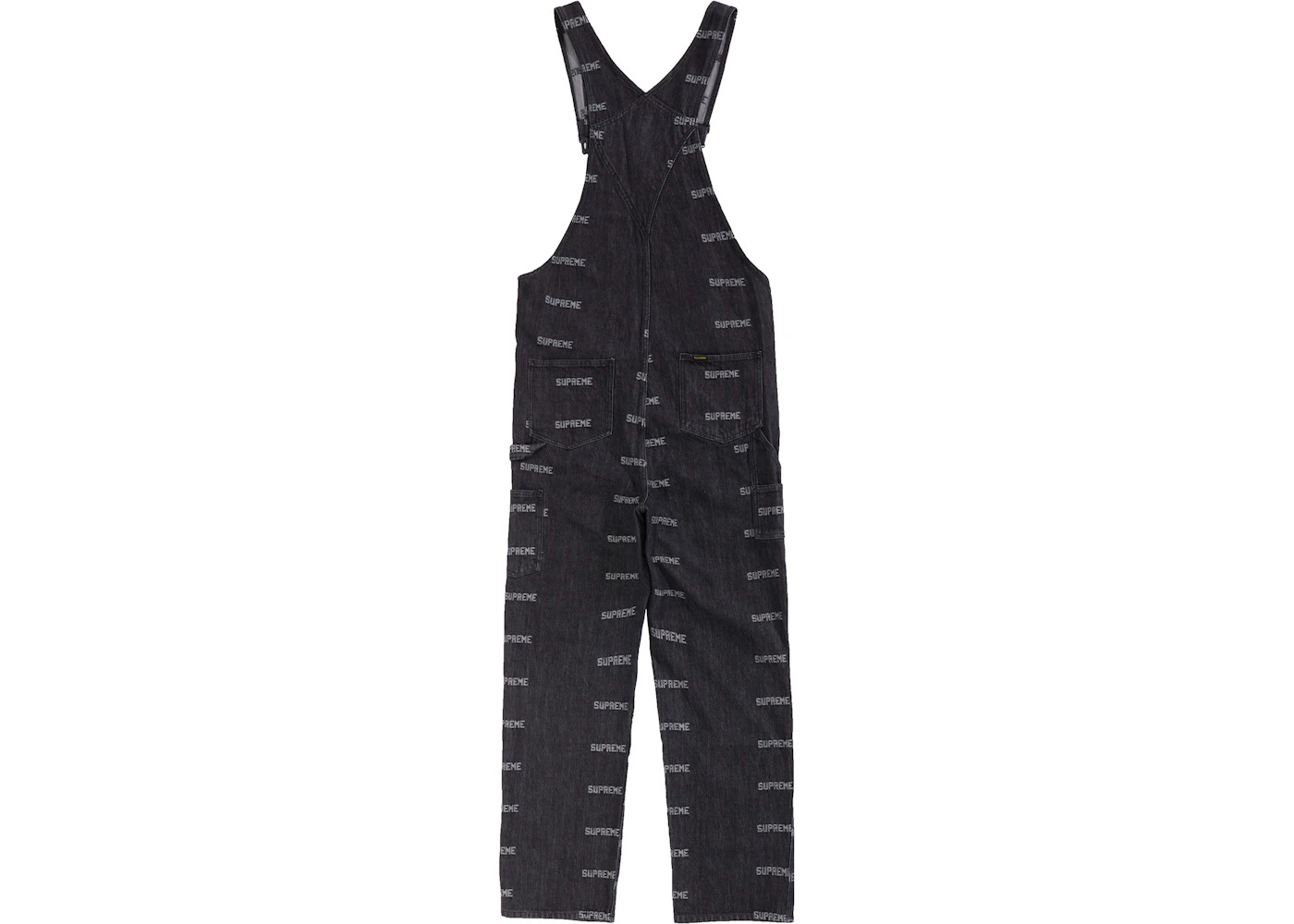 Supreme Logo Denim Overalls Black - 2