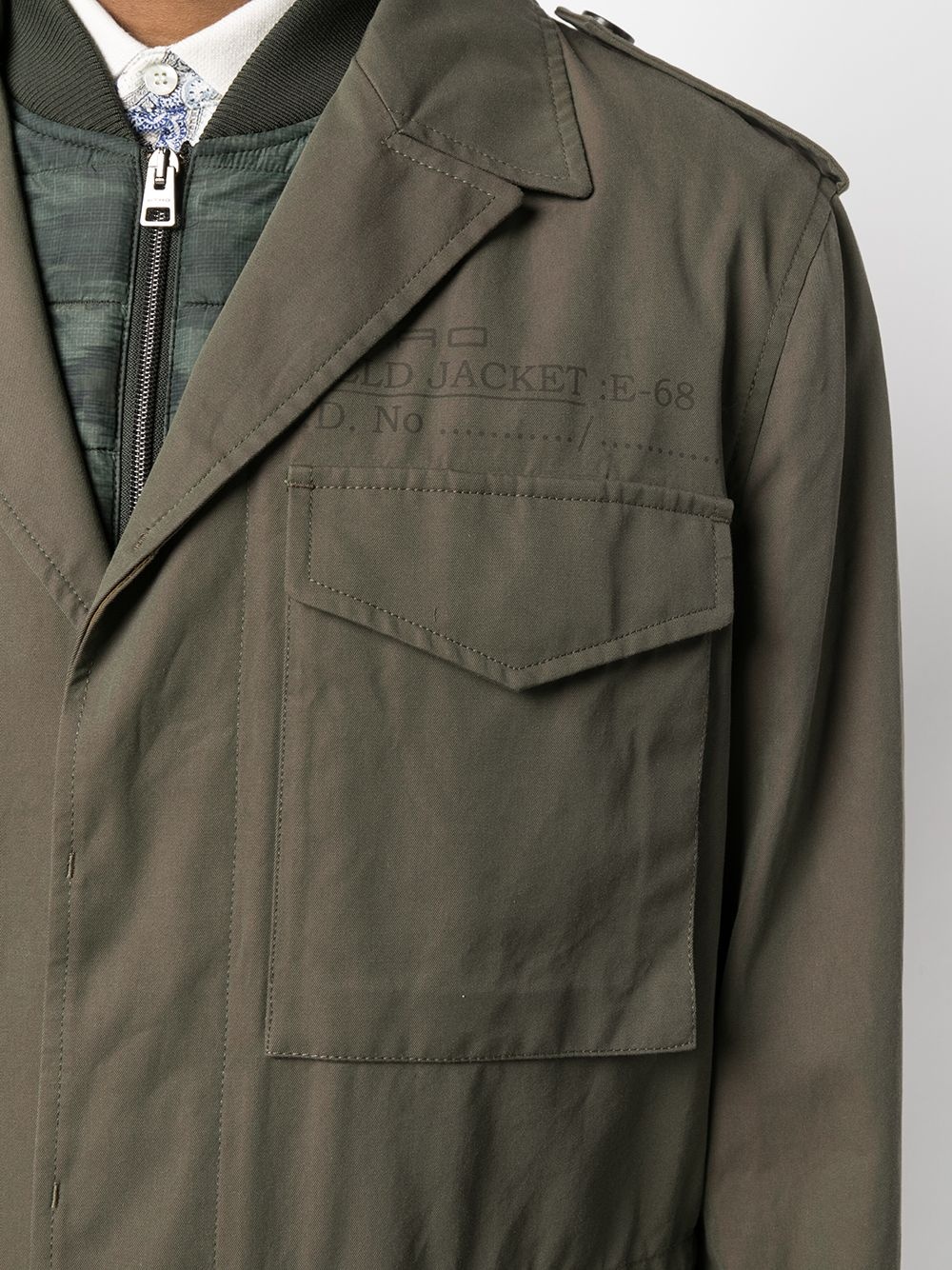 padded cotton military jacket - 5