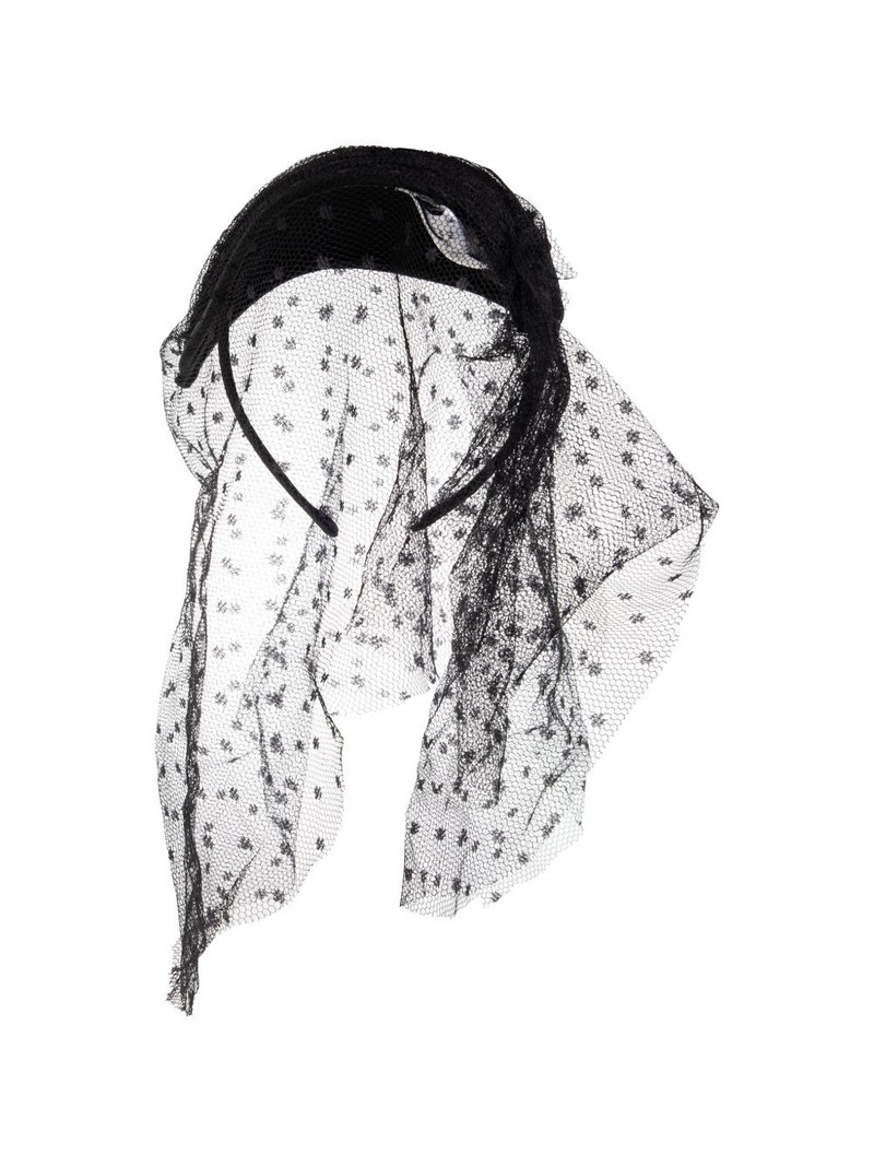 Alexander McQueen lace veil hat outlook