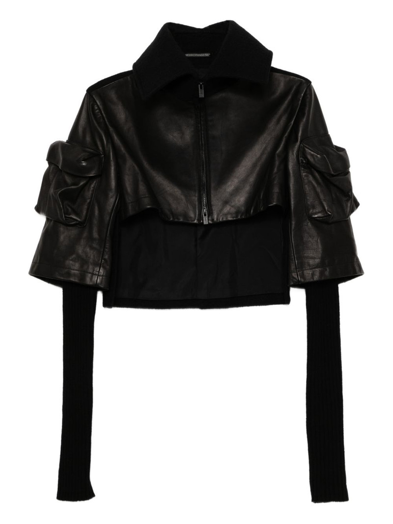 horse suede ribbed sleeves jacket 1