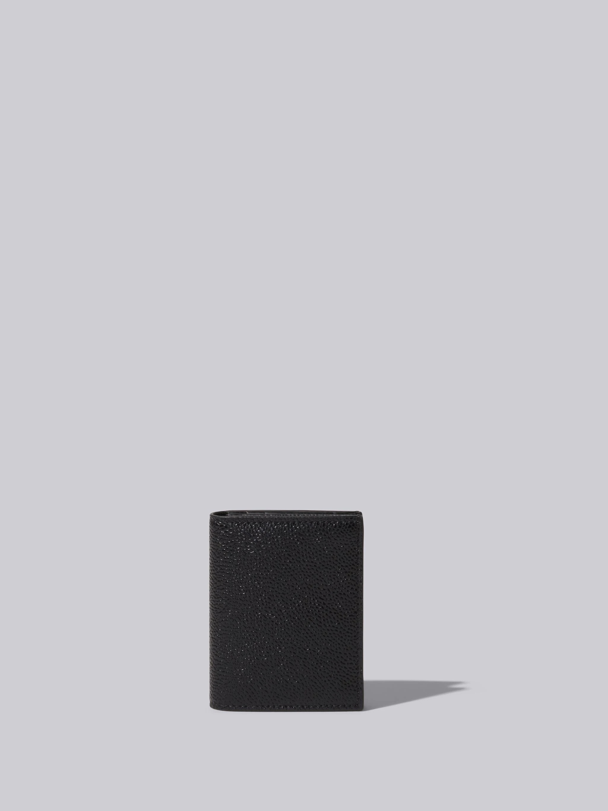 Black Pebble Grain Leather Double Cardholder - 1