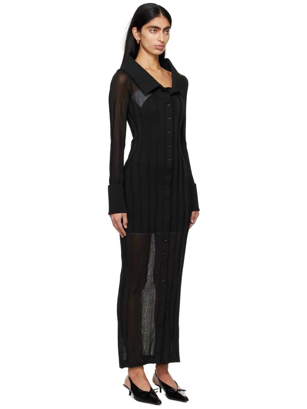 Black Les Sculptures 'La robe Manta' Maxi Dress - 2
