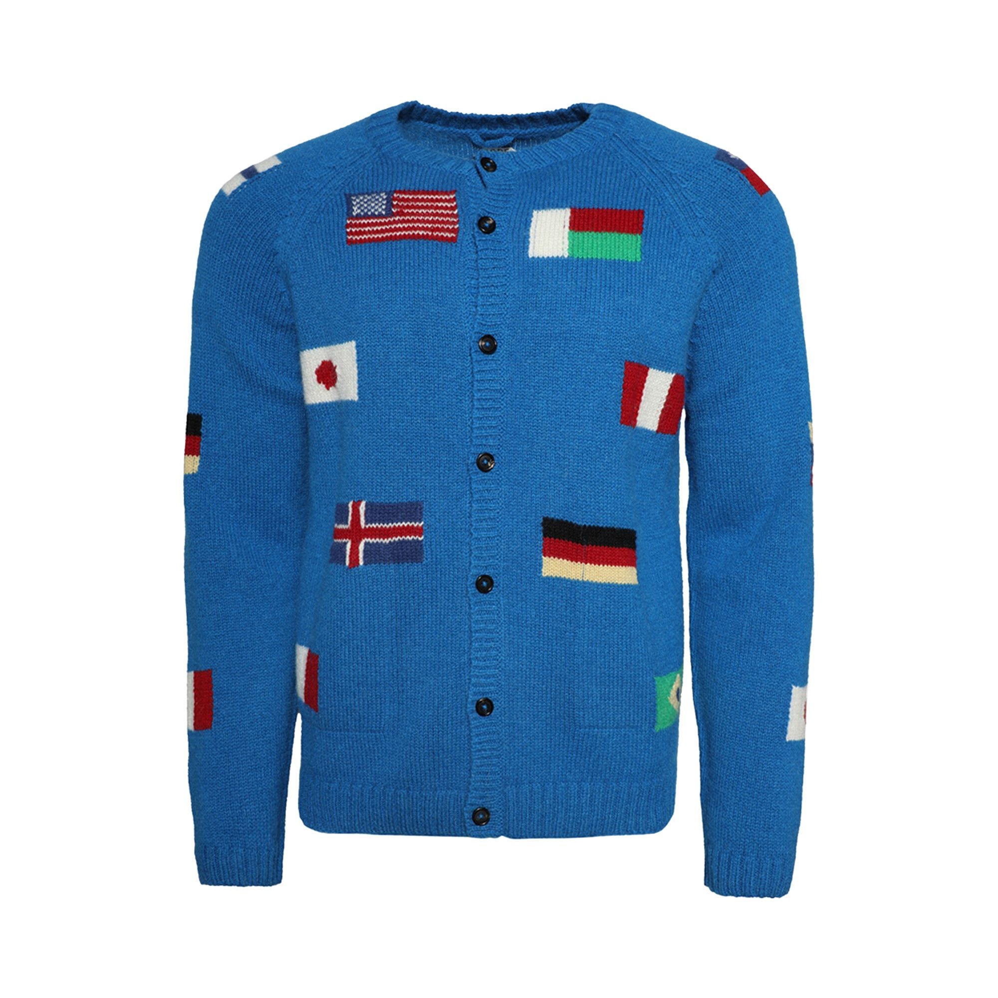 Bode Round The World Cardigan 'Blue' - 1