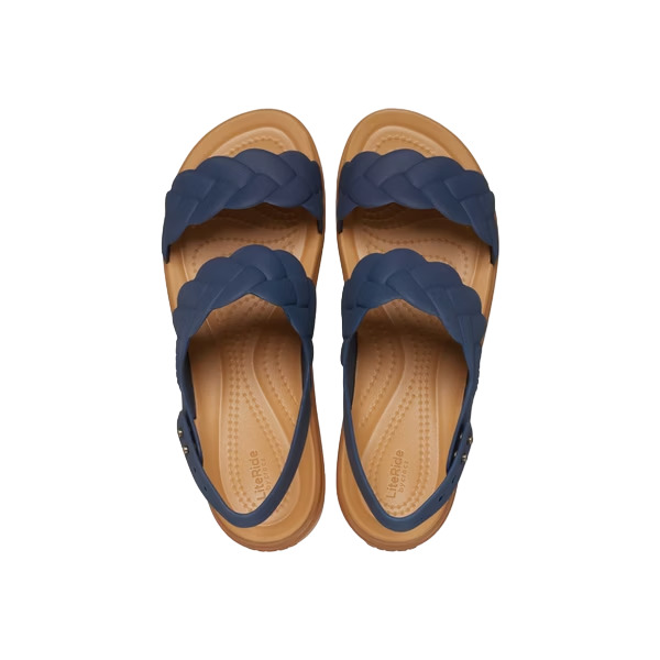 (WMNS) Crocs Brooklyn Woven Wedge Sandals 'Blue Brown' 209977-410 - 5