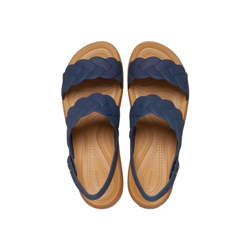 crocs (WMNS) Crocs Brooklyn Woven Wedge Sandals 'Blue Brown' 209977-410 outlook