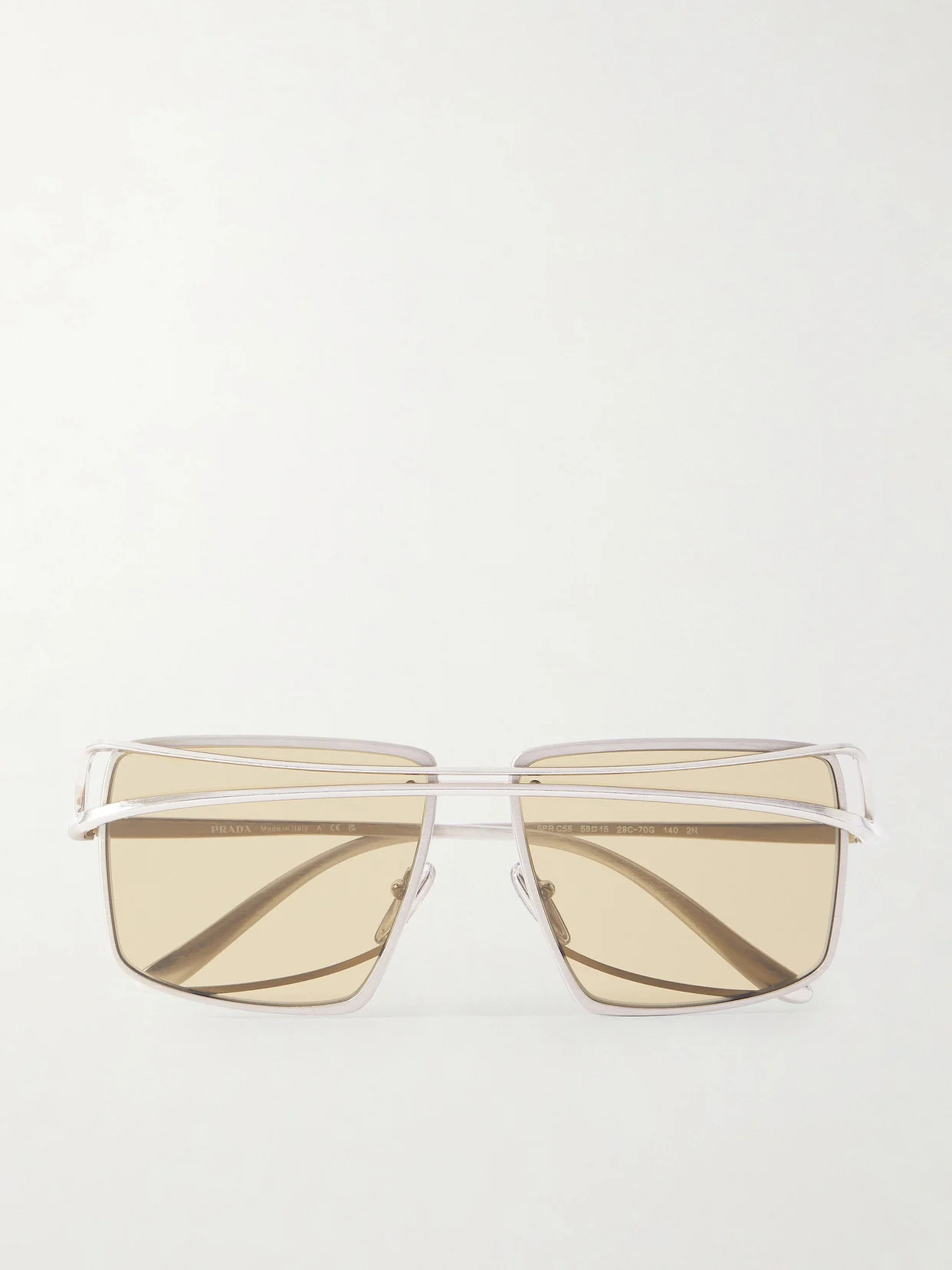 Square-frame Silver-tone Sunglasses - 1