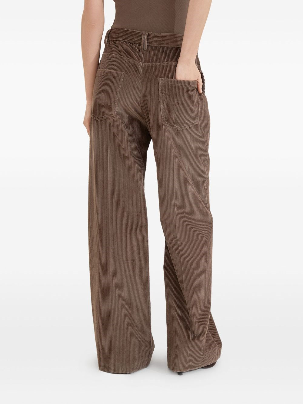 Wide-leg cotton trousers - 3