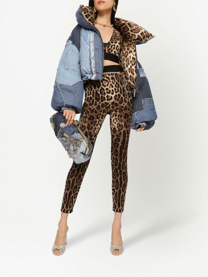 leopard-print slim-cut leggings - 2
