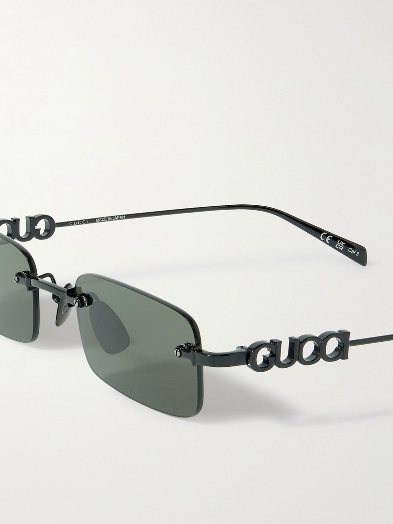 Square-Frame Metal Sunglasses Black 3