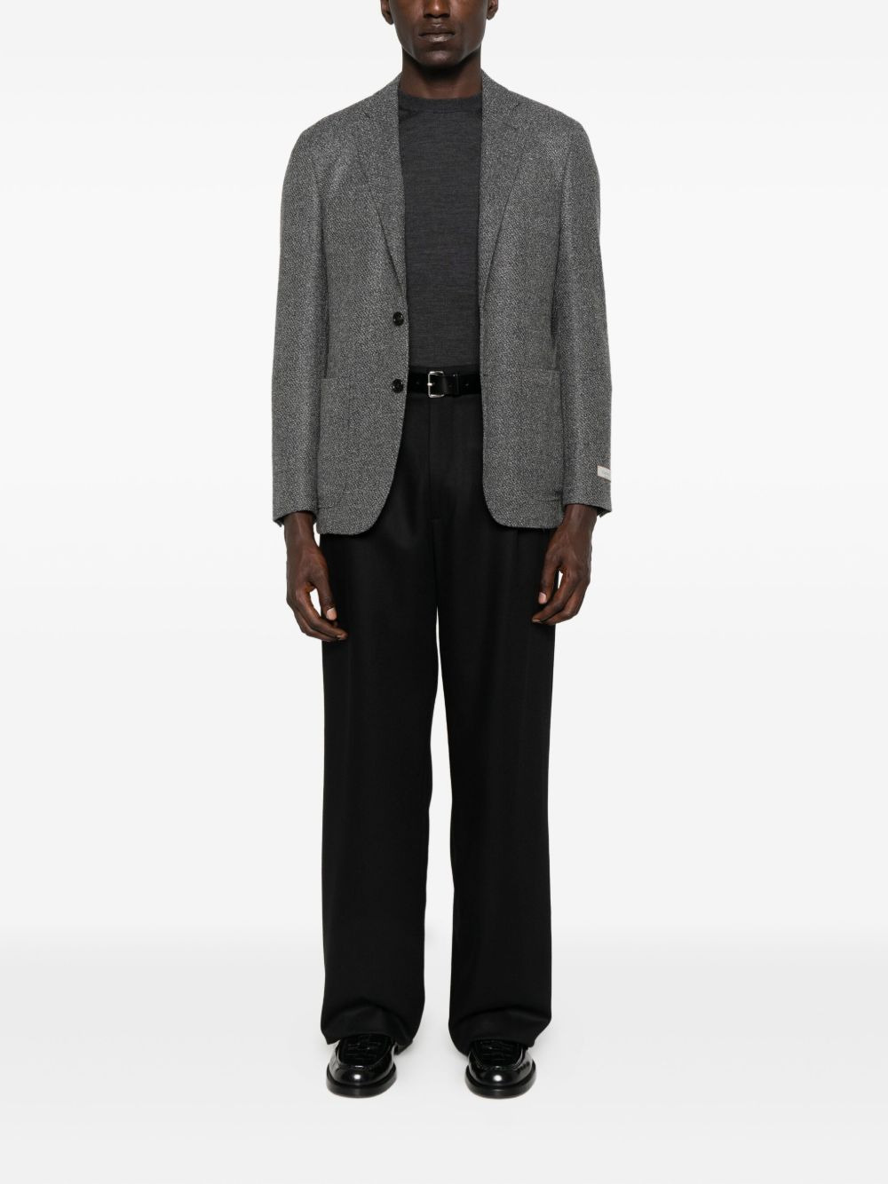 pleated straight-leg trousers - 2