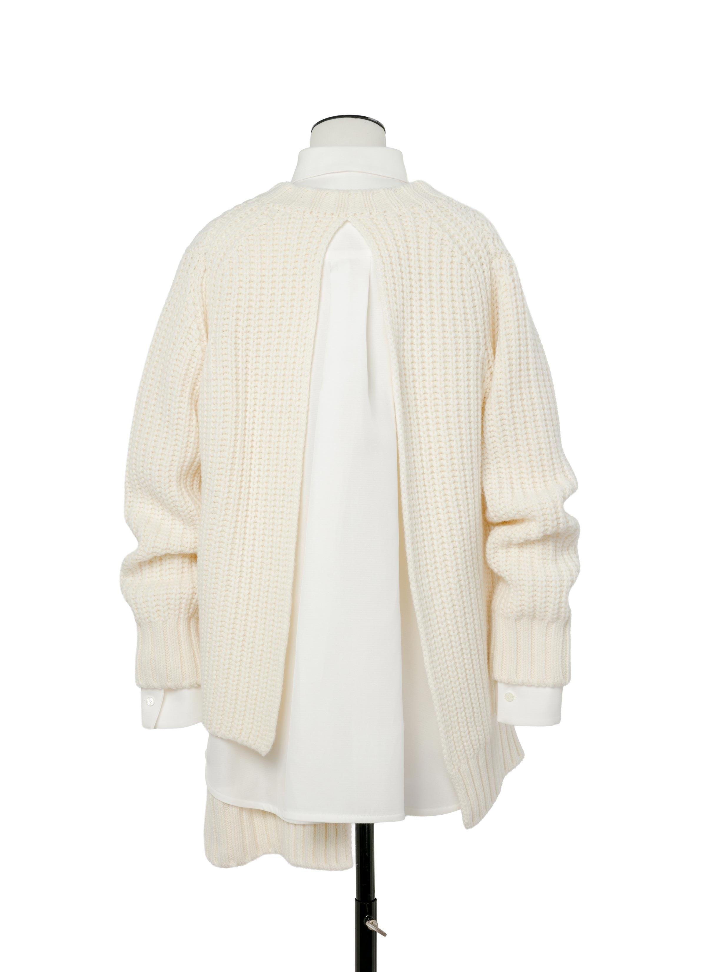 Double-Faced Silk Cotton x Wool Knit Dress - 4