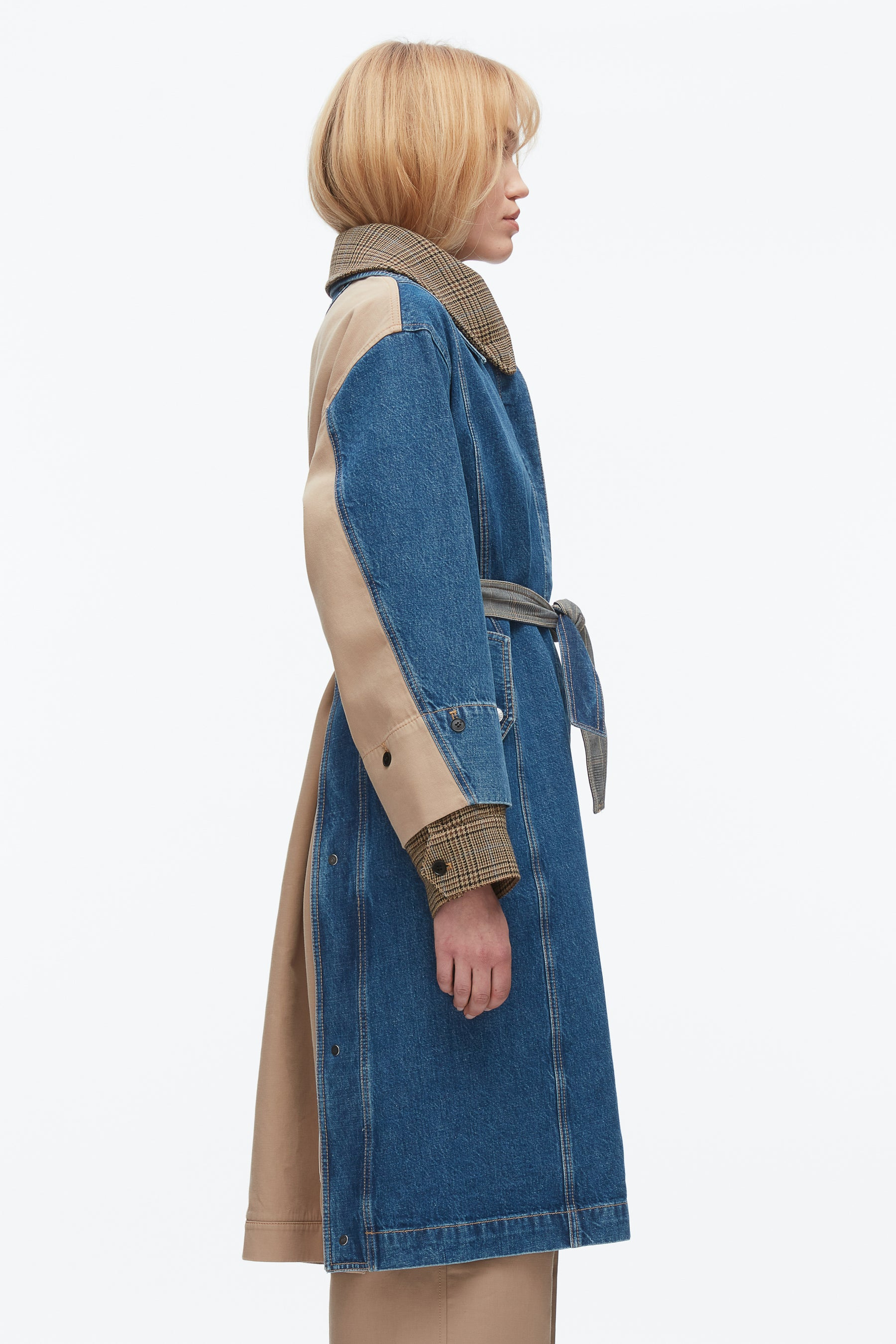 Denim Combo Trench - 4
