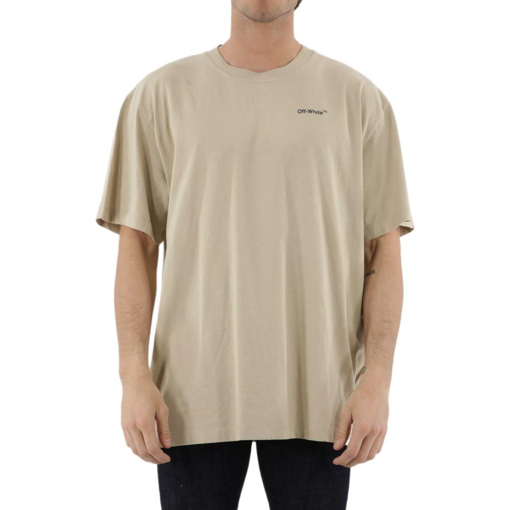 Off-White SS22 Geometry Arrow Printing Round Neck Short Sleeve Beige OMAA038S22JER0071710 - 3