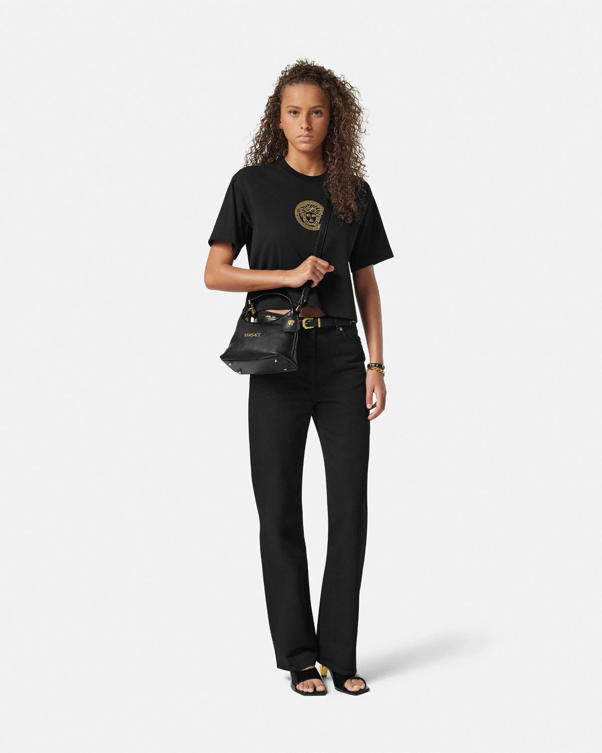 Versace Tag Hobo Handbag - 4