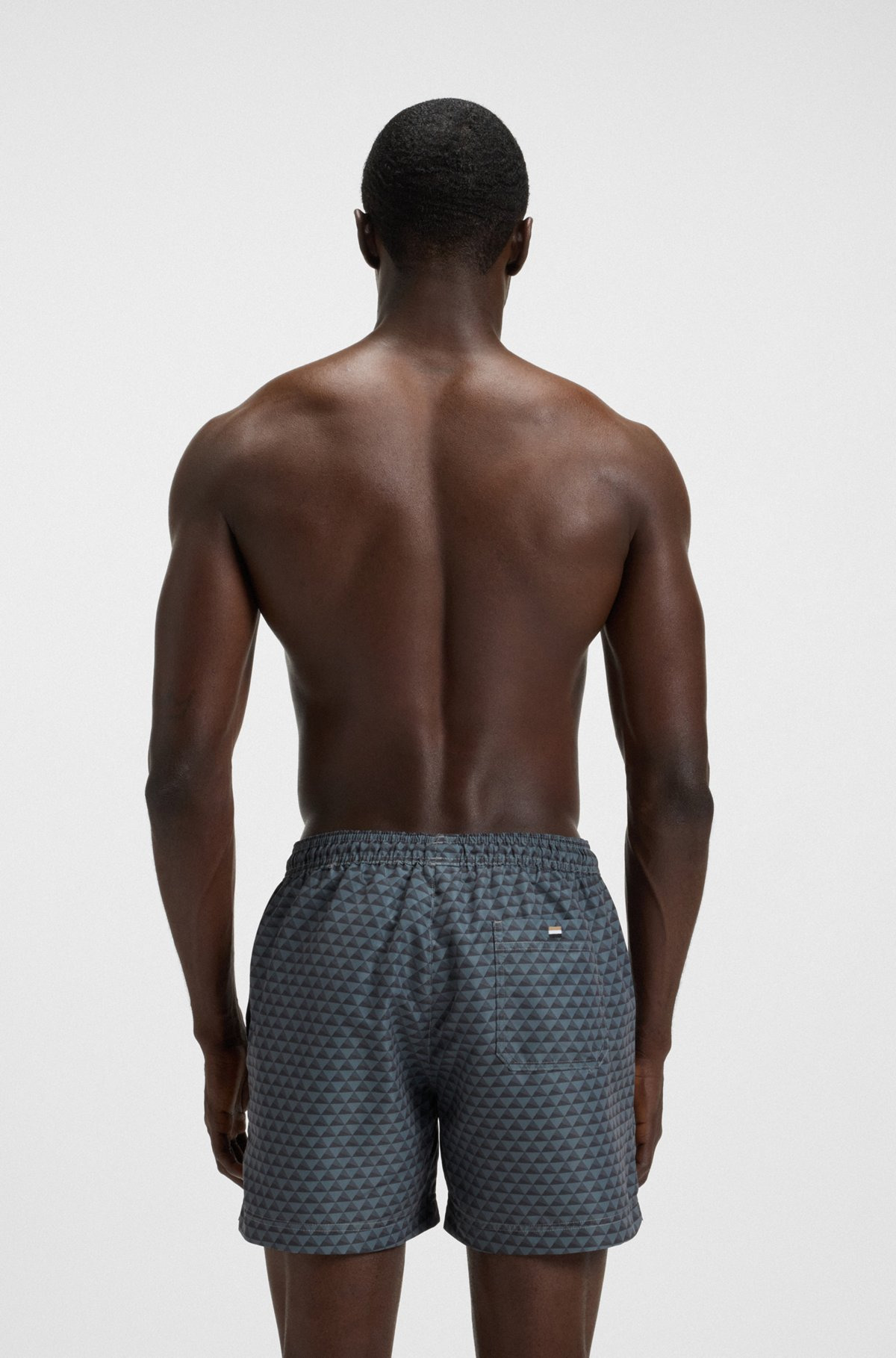 DRAWSTRING-WAIST SWIM SHORTS WITH ALL-OVER PRINT - 4