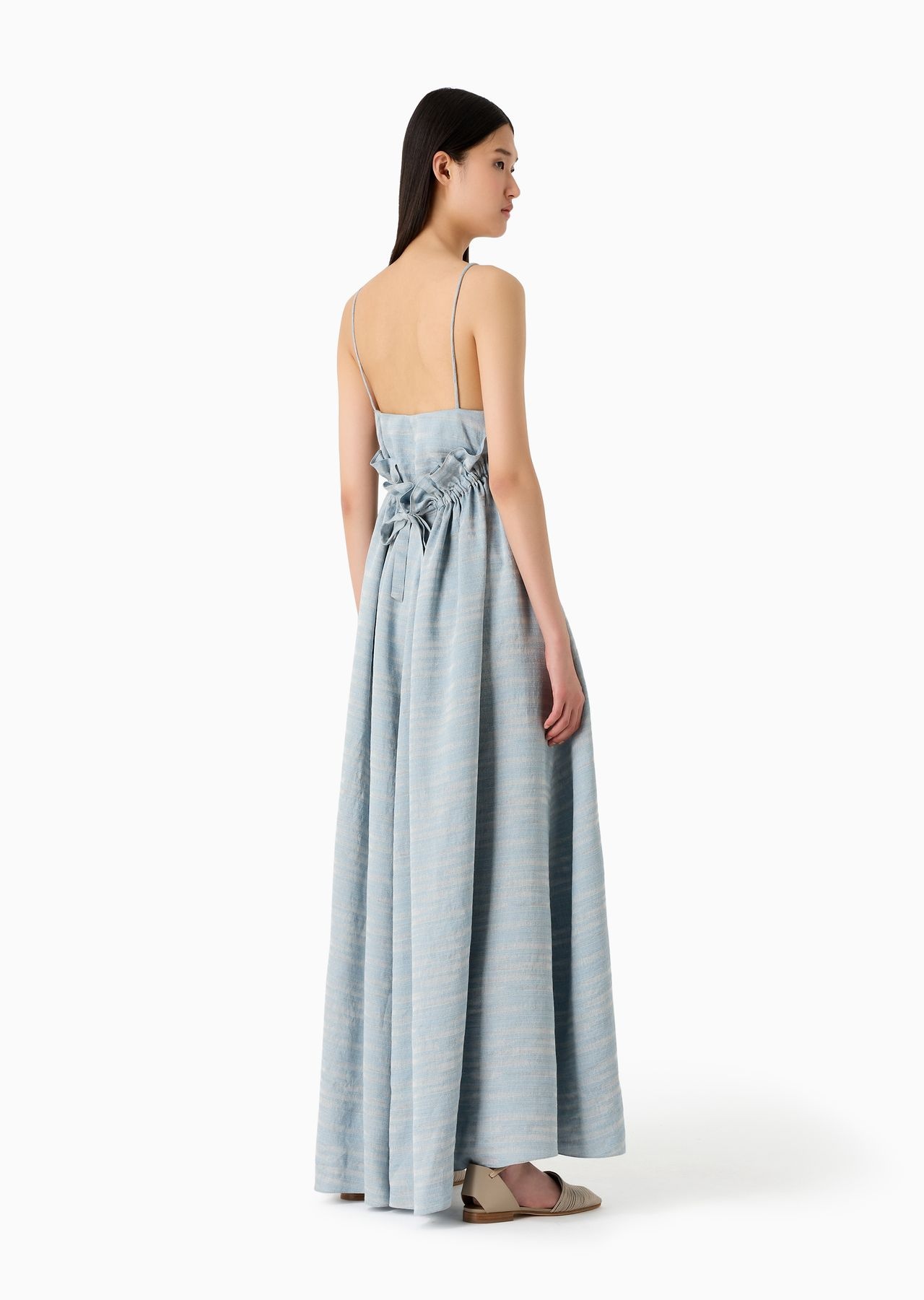 Icon linen-blend dress with wavy jacquard motif - 3