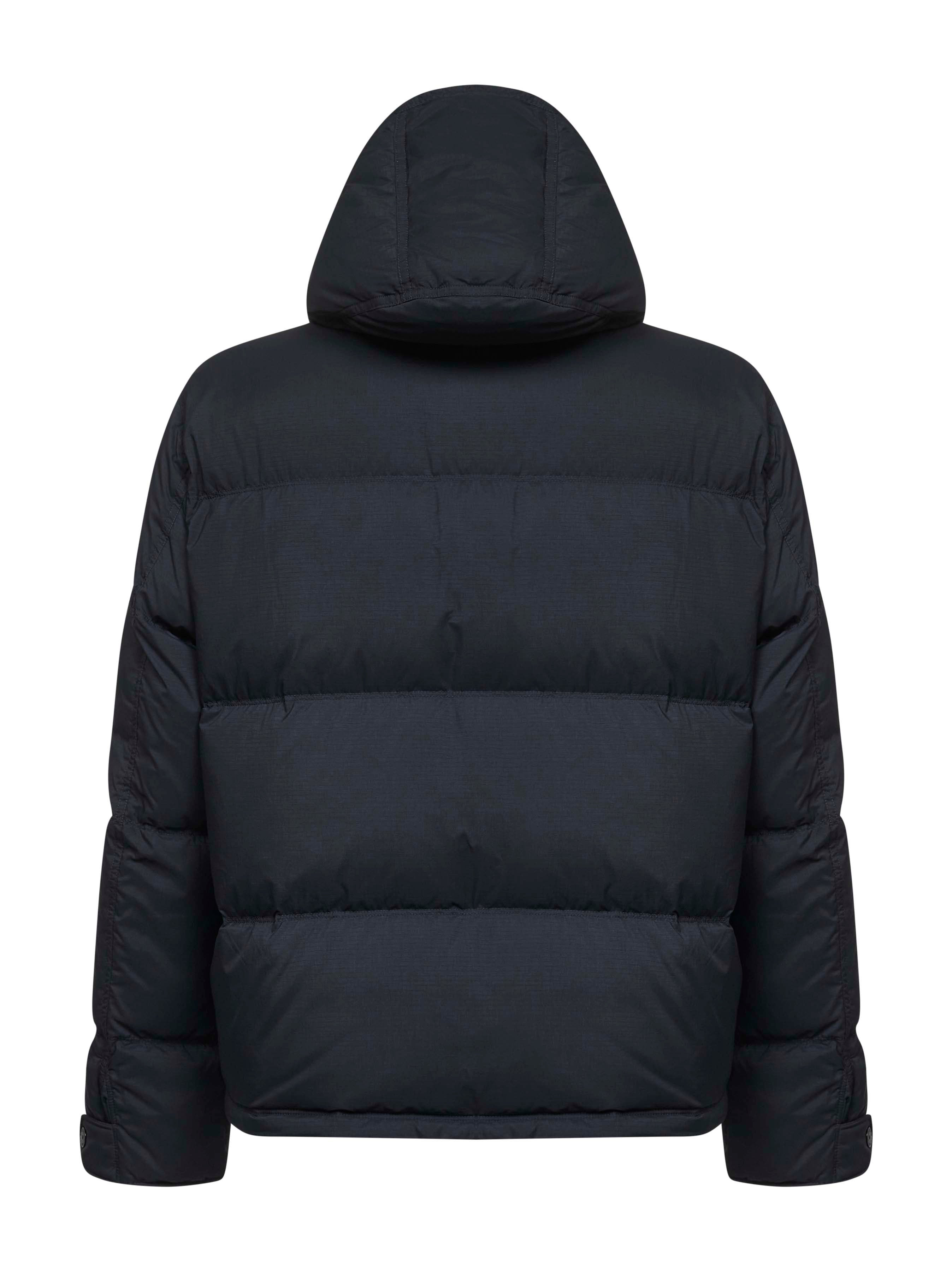 Black ripstop nylon short hooded parka - 2