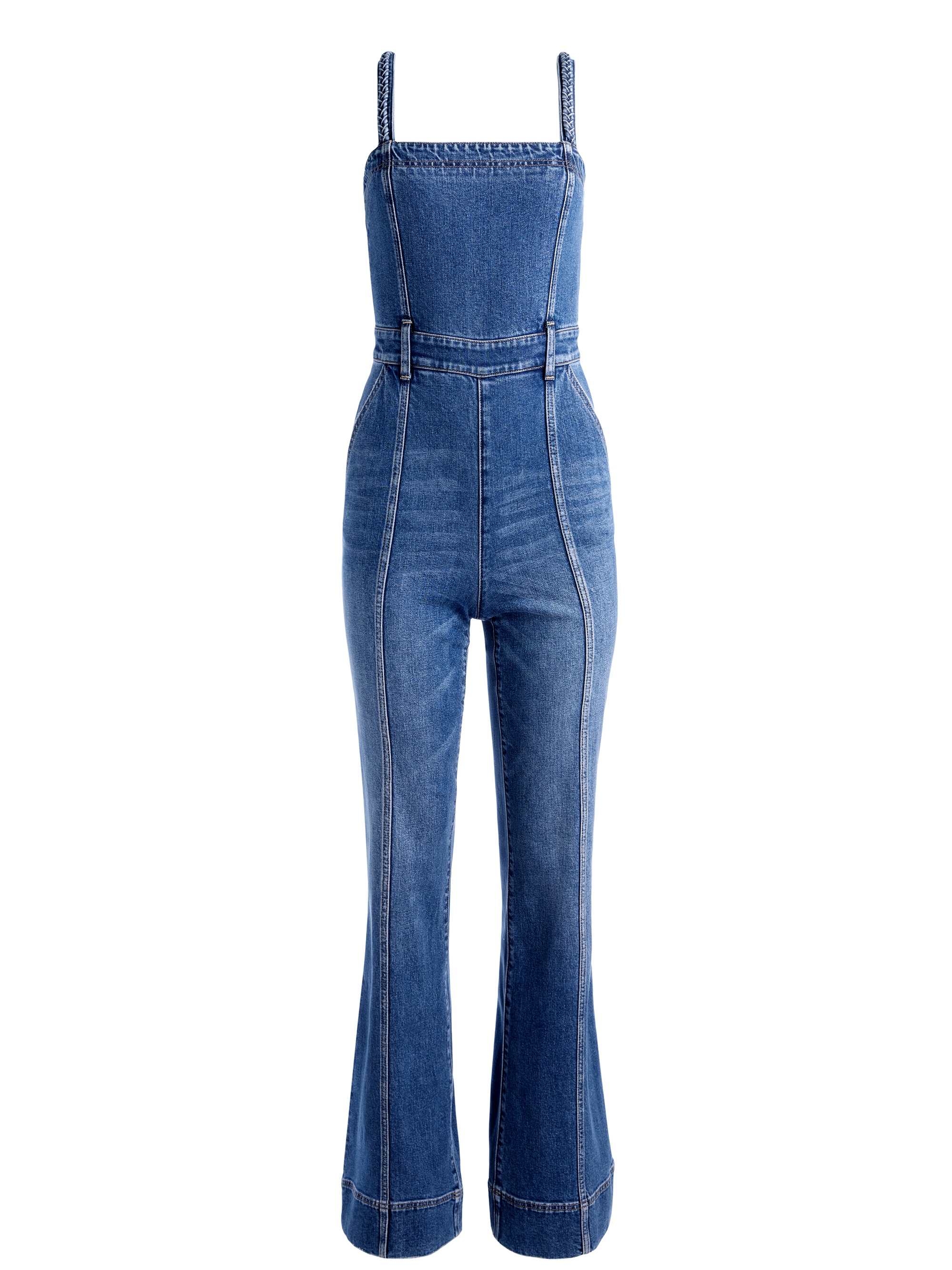 MELODY BRAIDED STRAP DENIM JUMPSUIT - 1