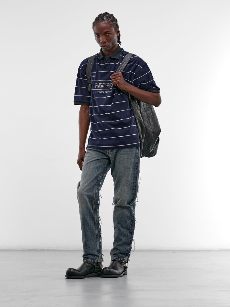 VETEMENTS Blue Denim Deconstructed Cut-Up Jeans outlook