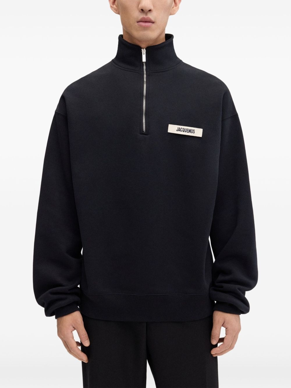 half-zip logo-patch sweatshirt - 2