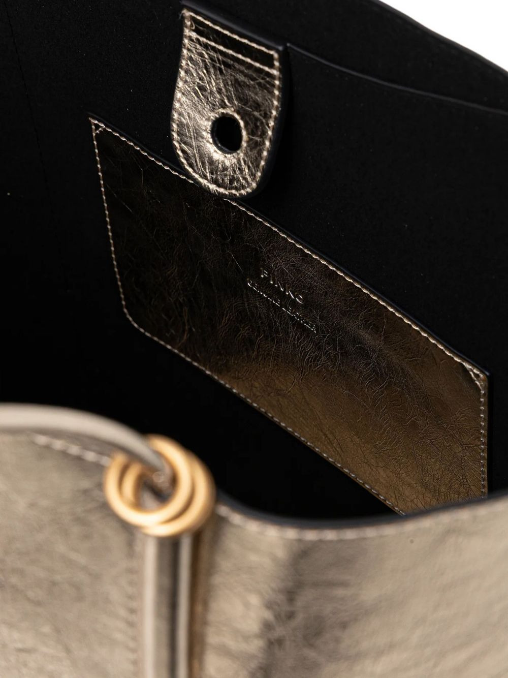 medium metallic-effect leather tote bag - 3