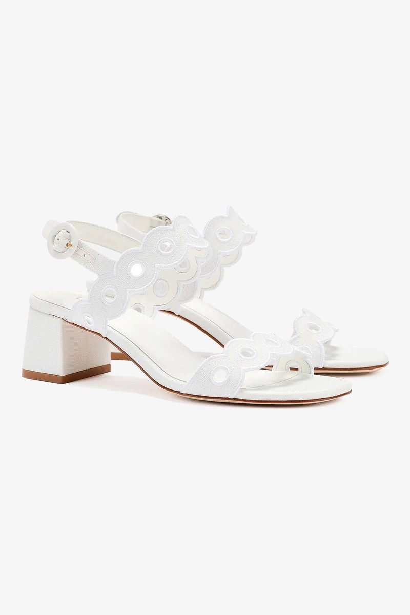 Florence Broderie Sandal In White Raffia 3