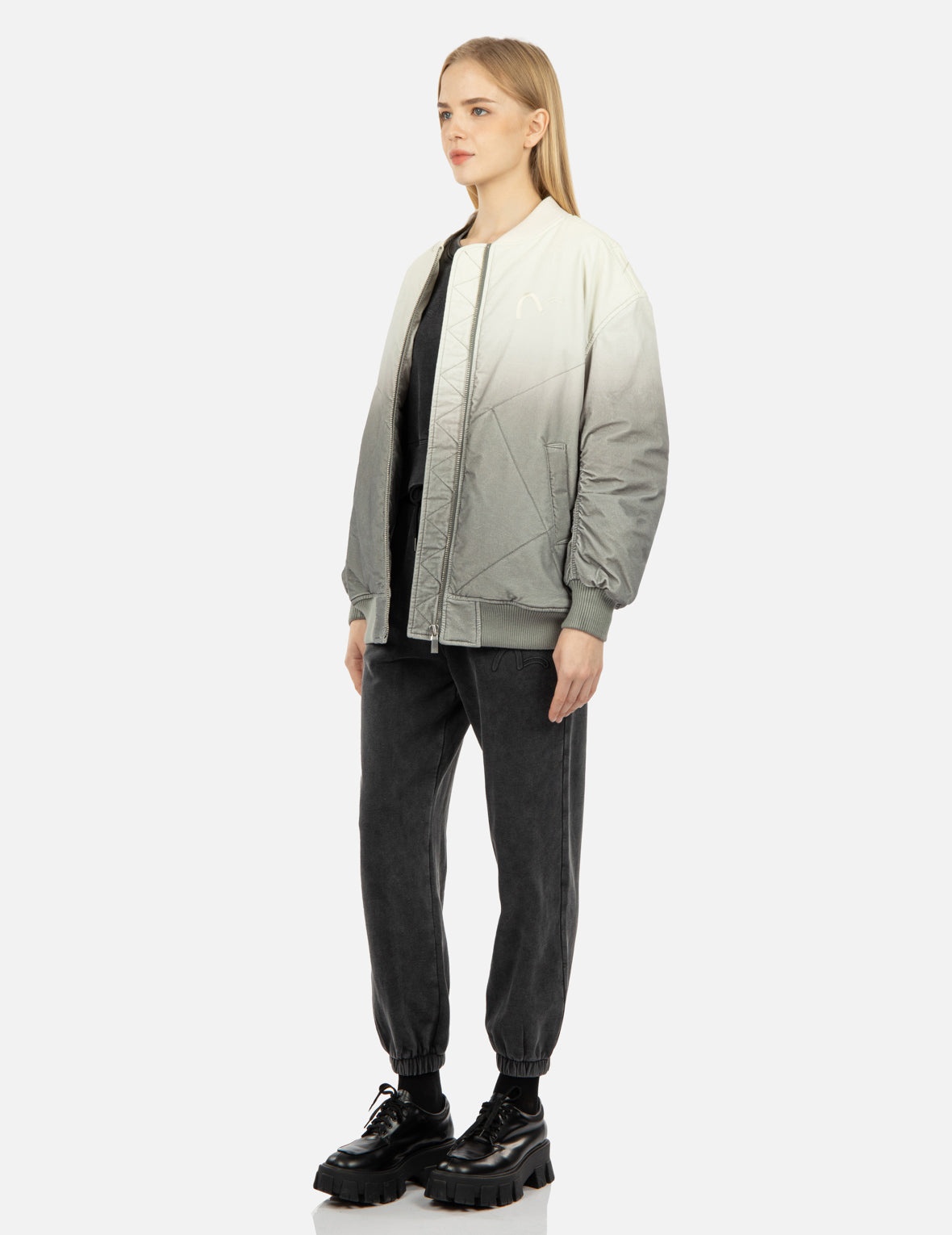 Gradient Oversized Padded Bomber Jacket - 4