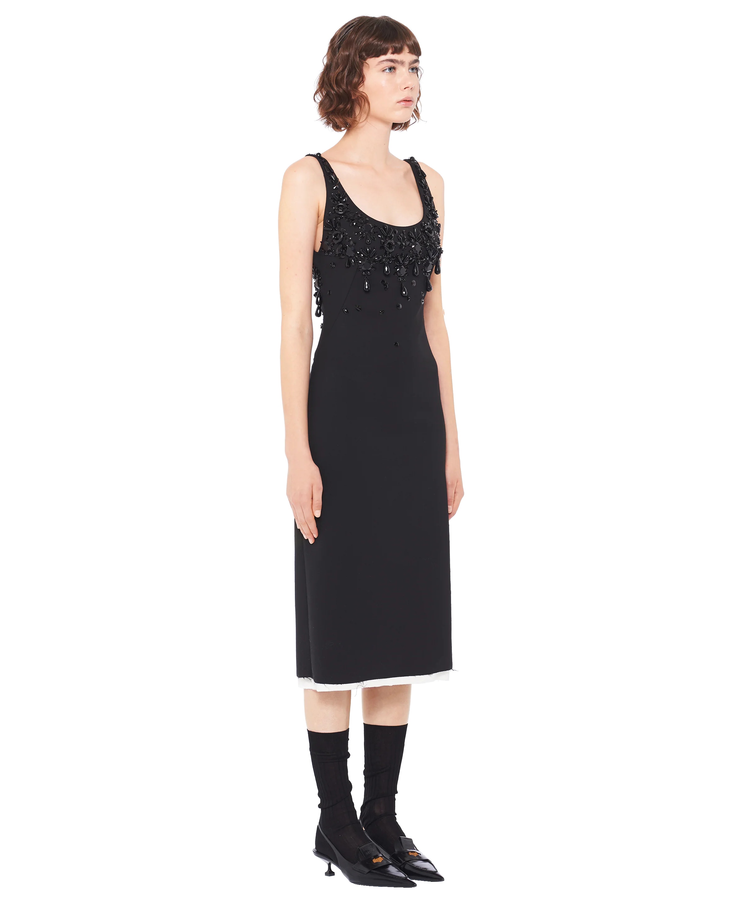 Embroidered grain de poudre dress - 3