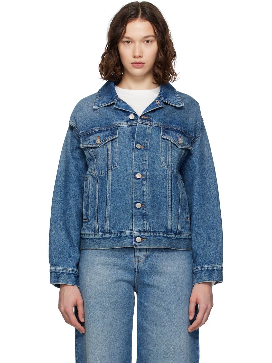 Blue Cutout Denim Jacket - 1