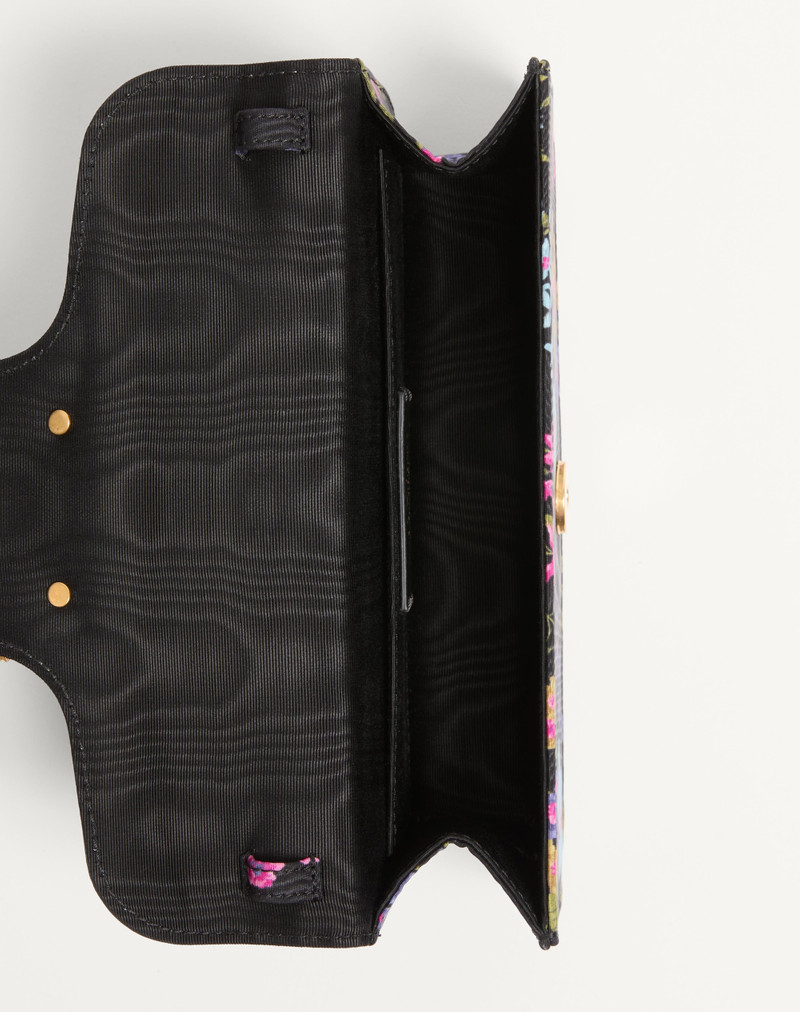 VALENTINO GARAVANI LOCÒ CLUTCH IN PAPIER FLORAL FABRIC WITH VLOGO SIGNATURE JEWEL DETAIL 4