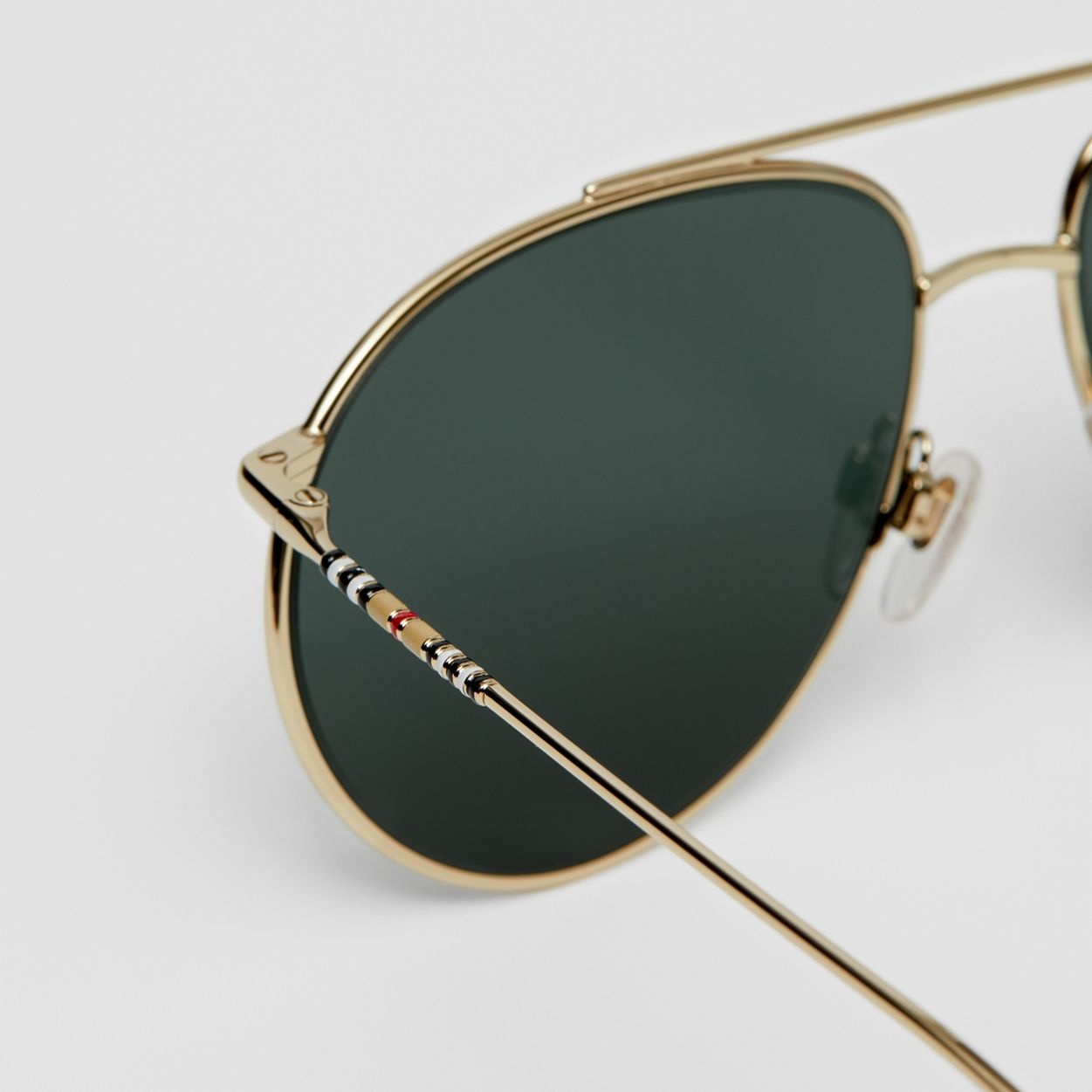 Icon Stripe Detail Oversized Pilot Sunglasses - 2