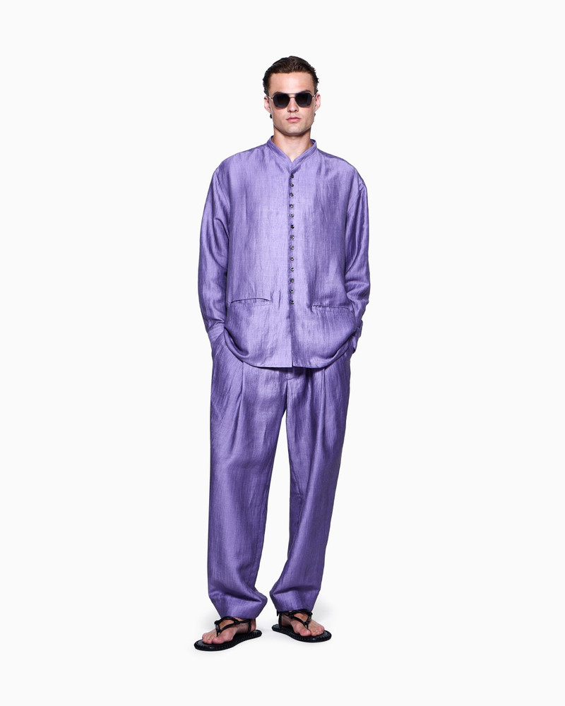 ASV SINGLE-PLEAT LINEN TROUSERS 2