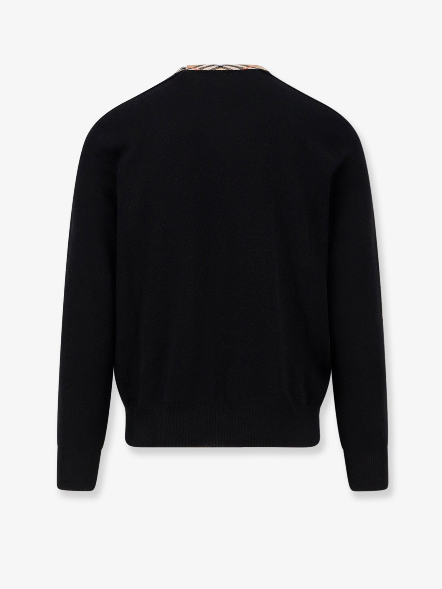 Burberry Wool Sweater With Check Profiles - 4