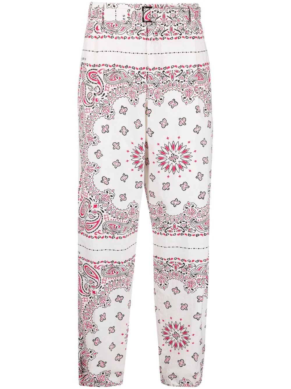 bandana-print straight-leg trousers - 1