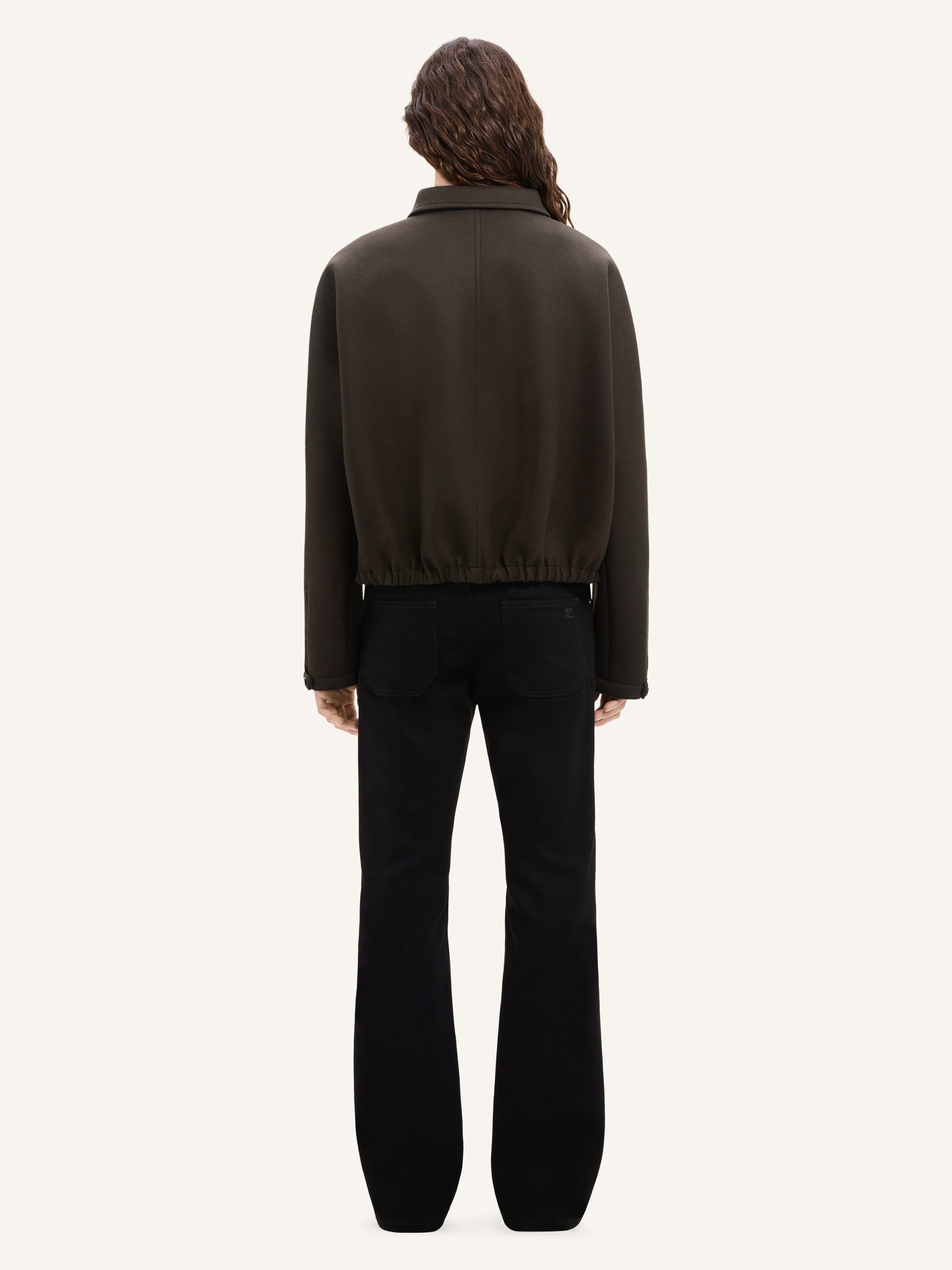 ZIPPED WOOL BOMBER JACKET - 4
