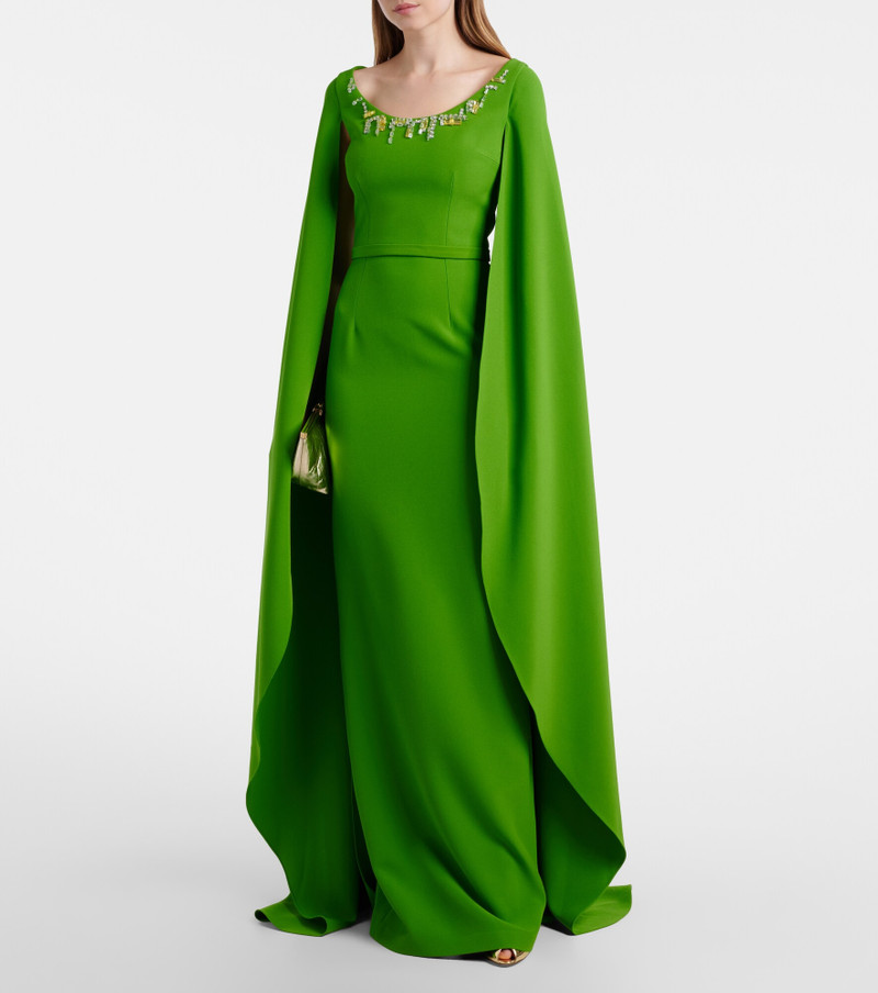 Safiyaa Agata embellished crêpe gown outlook