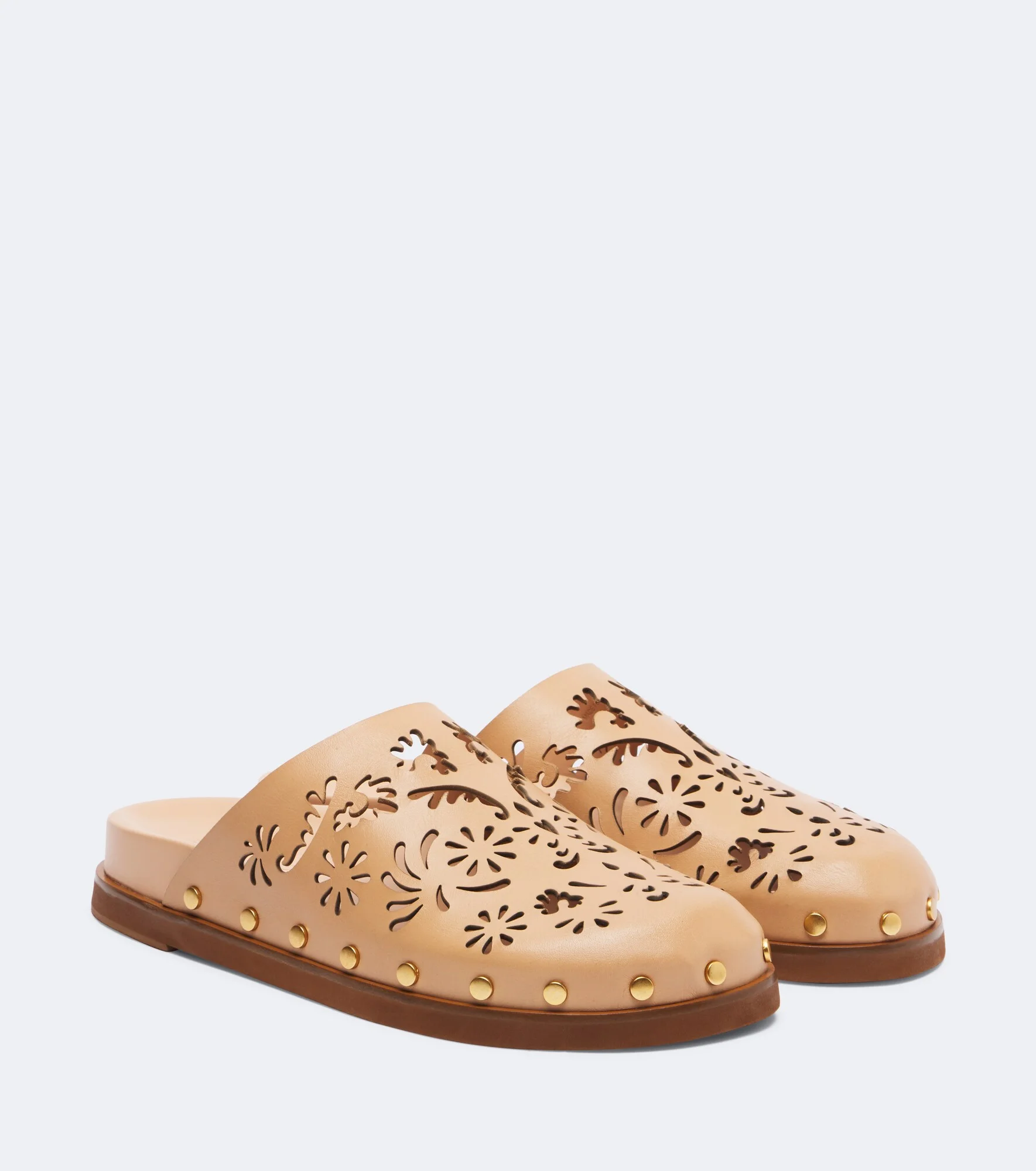 Perforated leather mules - 1