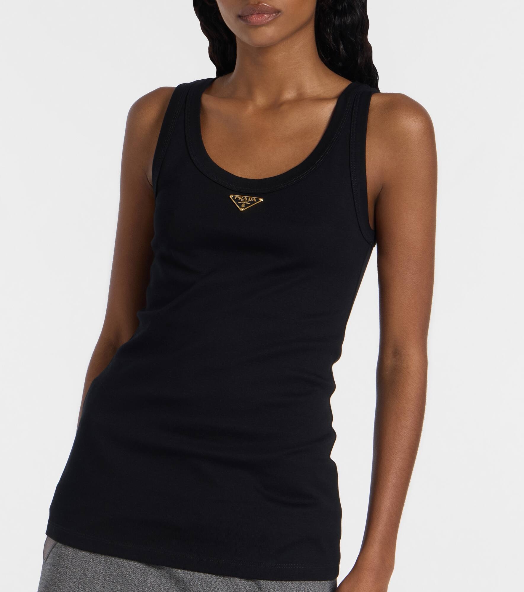 Ribbed-knit cotton jersey tank top - 5