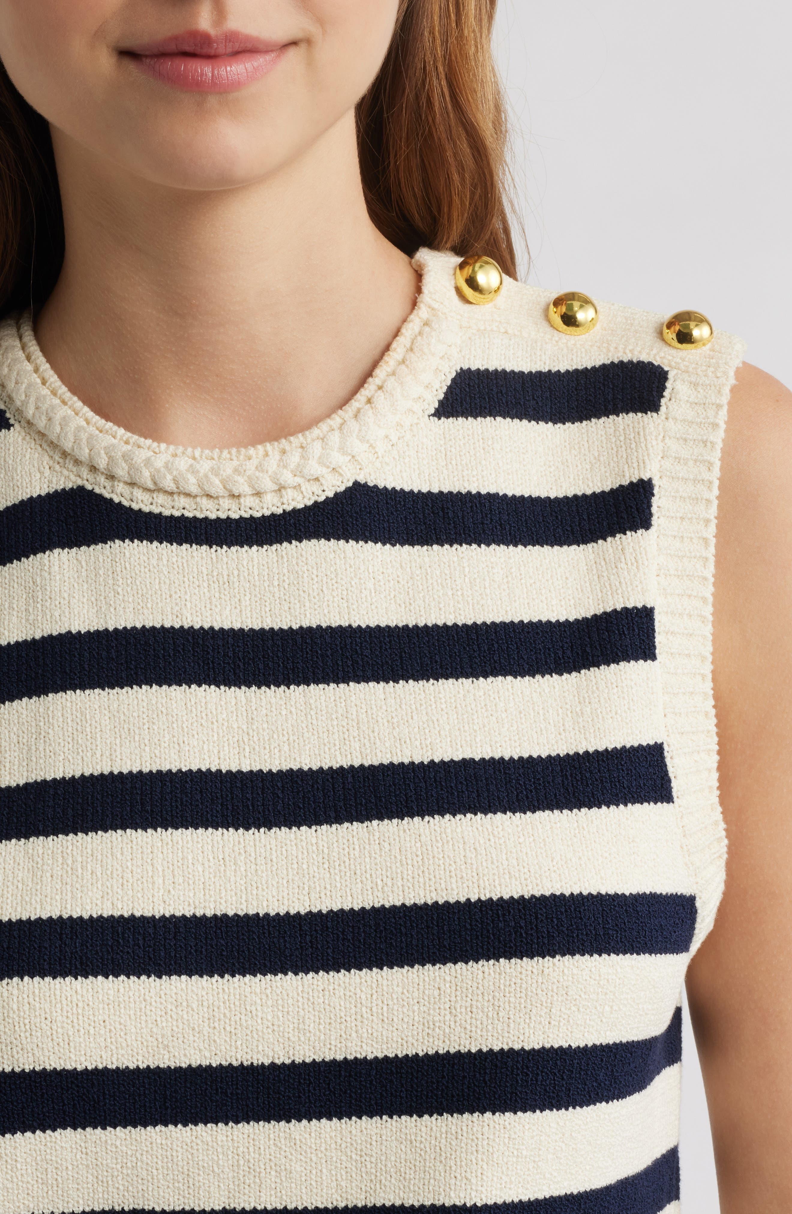 FRAME The Harbor Sleeveless Sweater in Navy Multi at Nordstrom - 4