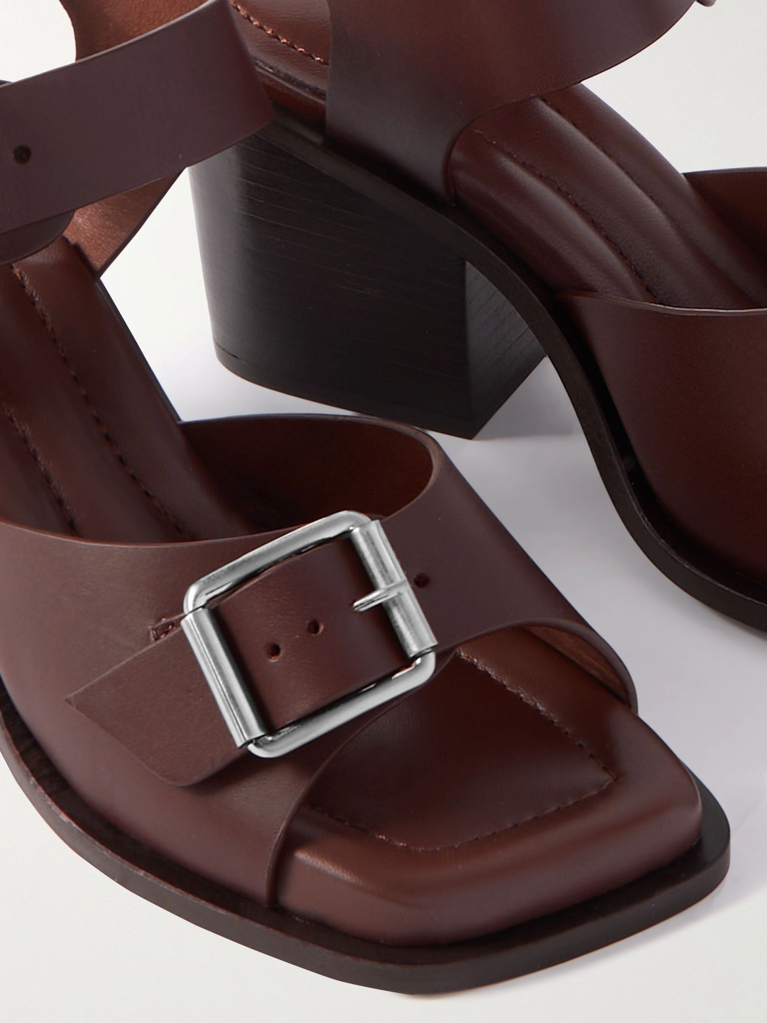 Leather sandals Brown - 4